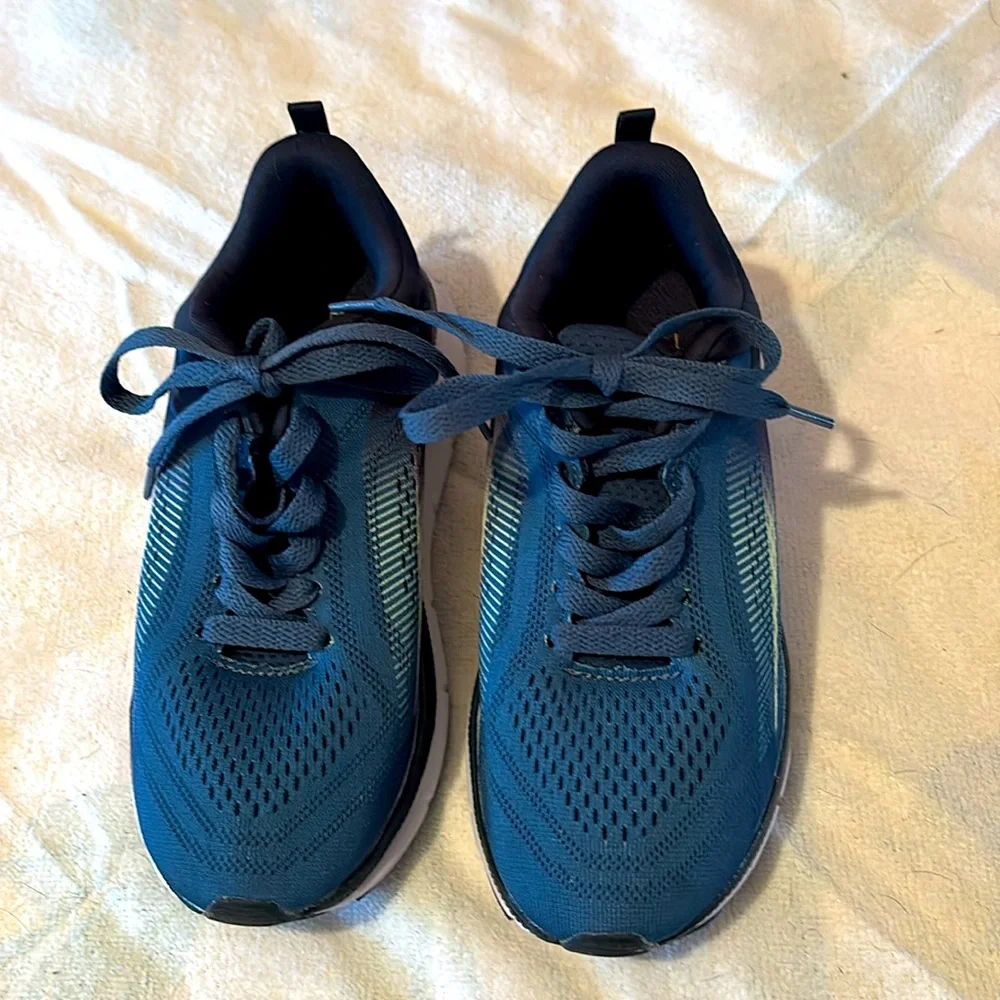 RBX Kids Athletic low top running sneakers Avert-GR Blue/Navy/Lime Size 3 no box